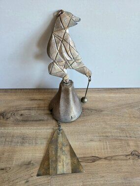 Rare Paolo Soleri for Cosanti/Arcosant Brutalist Bronze Bear Wind Bell.